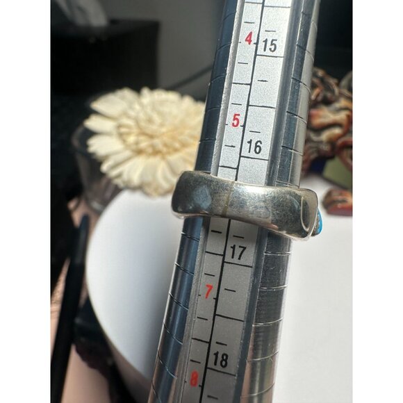 Sterling Silver Turquoise Band Ring - Picture 5 of 5